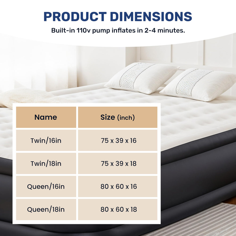 YSSOA air mattress with moisture-wicking flocking for comfort.