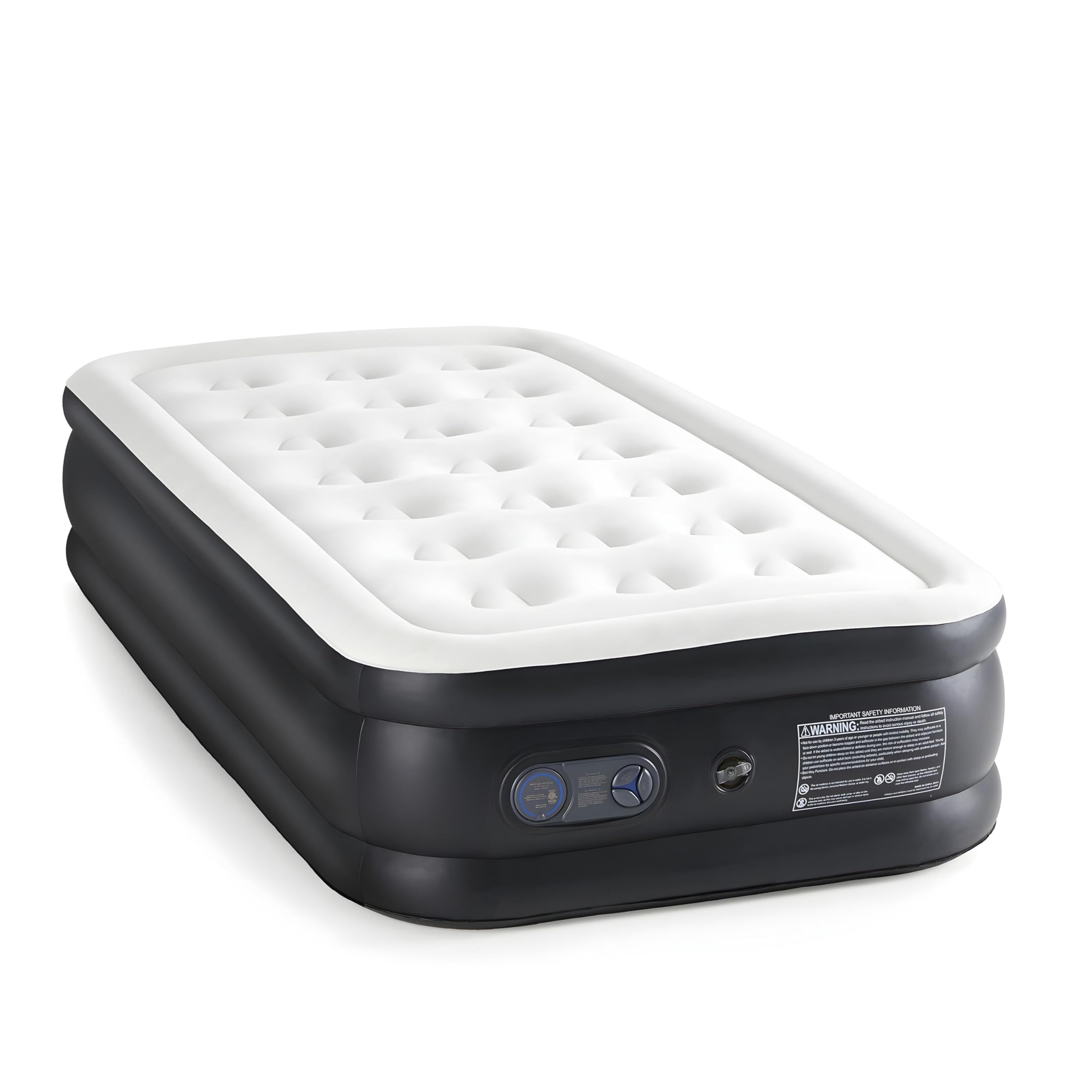 YSSOA twin camping air mattress with built-in pump for quick setup.