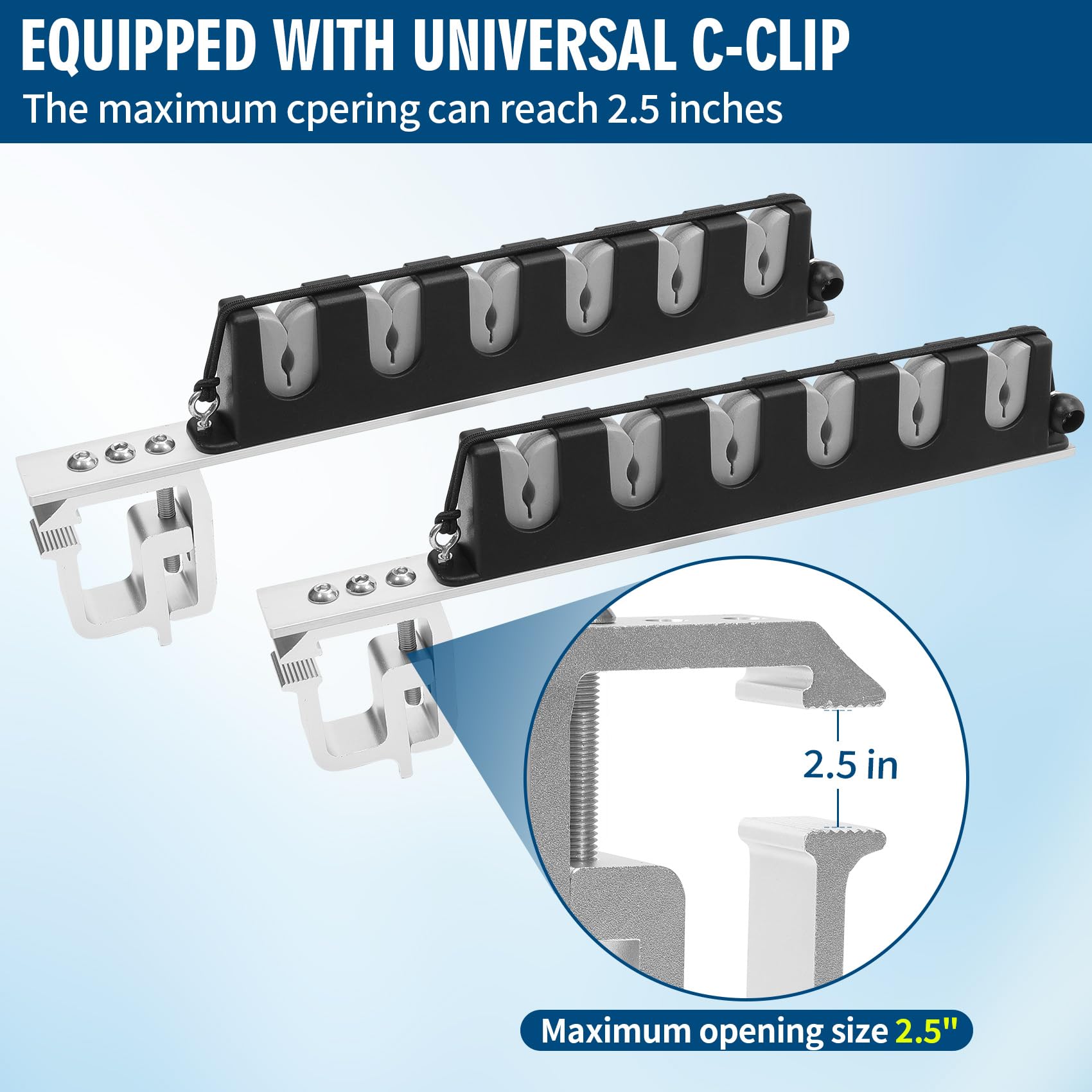 No drill mounting option for horizontal installation