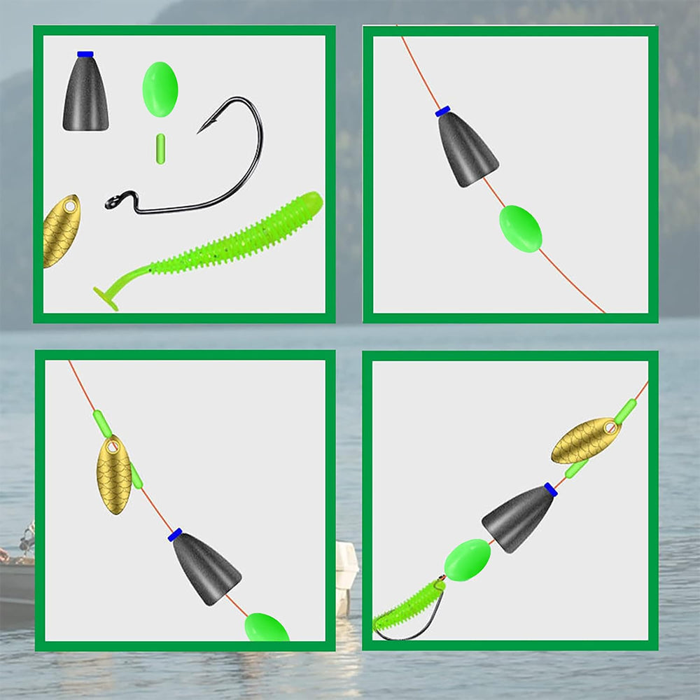 Olive-shaped luminous bead with central hole for fishing line