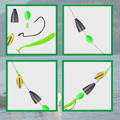 Olive-shaped luminous bead with central hole for fishing line