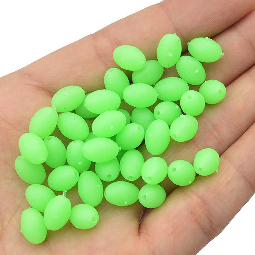 Beads used on bait, hooks, or fishing line for night fishing