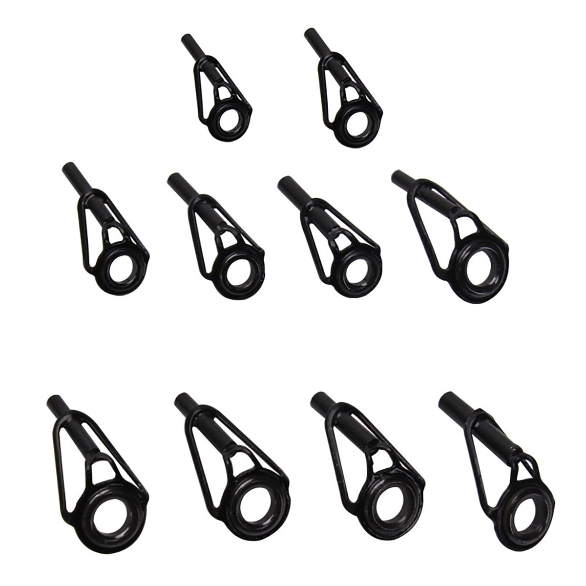 YTGilo all-black fishing rod tips front view