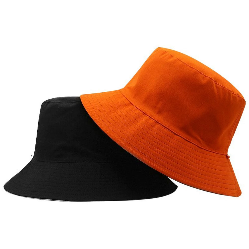 YTNKIV oversize bucket hat in black-orange provides roomy fit for large heads