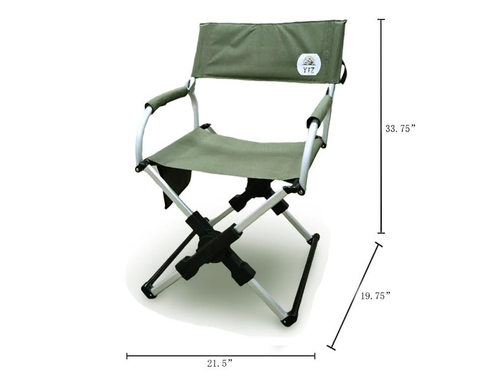 YTZ Outdoor folding chair with aluminum frame emphasizes lightweight, sturdy support up to 250 lbs.