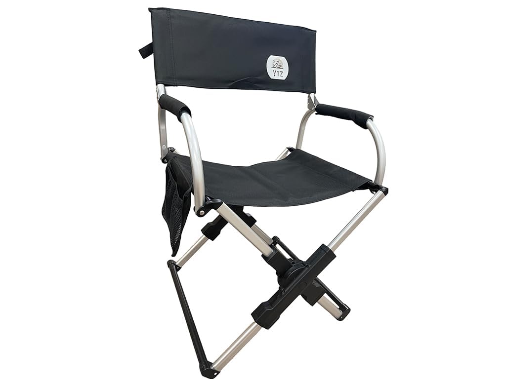 YTZ Outdoor chair with side mesh beverage holders keeps drinks within reach