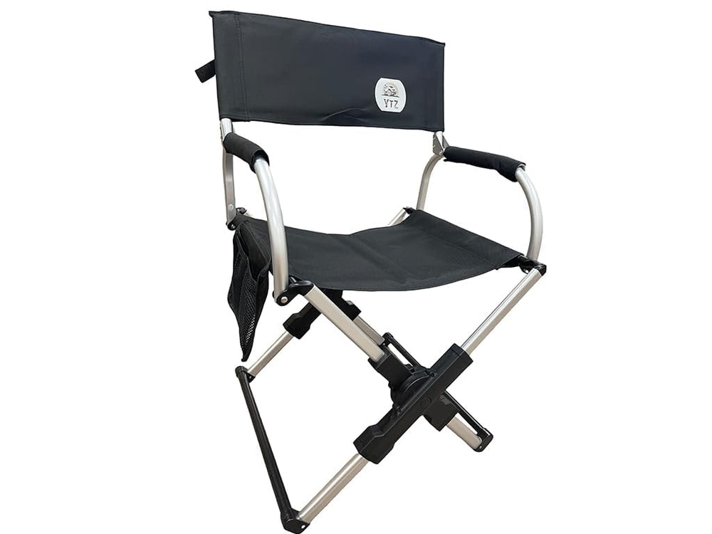 YTZ Outdoor chair with side mesh beverage holders keeps drinks within reach