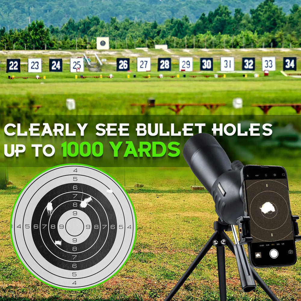 YUANZIMOO 60mm objective lens provides wide field of view from afar