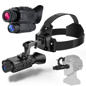 YUANZIMOO head-mounted night vision monocular front view for hands-free observation