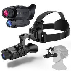 YUANZIMOO head-mounted night vision monocular front view for hands-free observation