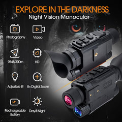 YUANZIMOO night vision monocular side view showing compact design and portability