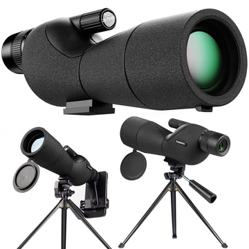 YUANZIMOO spotting scope with 25-75x60 zoom for detailed distant viewing.