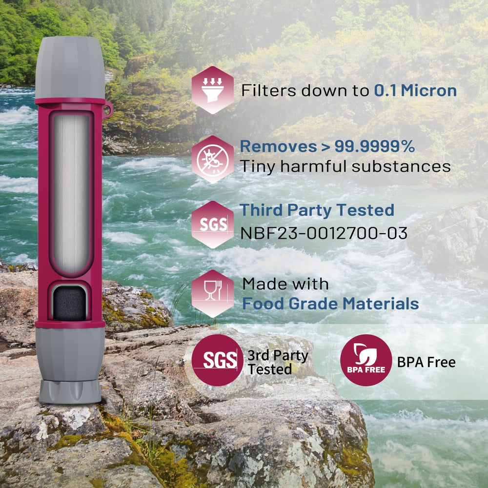 Yuclet YWF01 water flow test demonstrates rapid purification up to 600 ml/min.