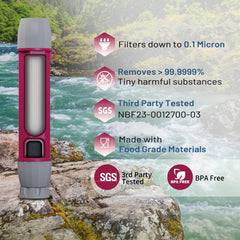 Yuclet YWF01 water flow test demonstrates rapid purification up to 600 ml/min.