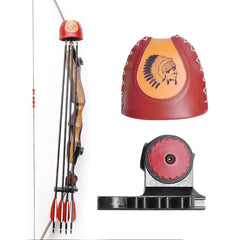 Yuecoom quiver 4/6 brown leather back view for quick-access arrows during hunting