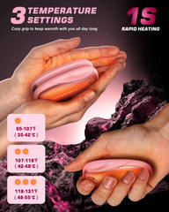Yuegit pink hand warmers with rapid heat in 2 seconds for instant comfort.