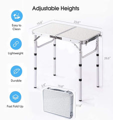 YUFIFAIRY folding table small folded briefcase size for easy car travel.