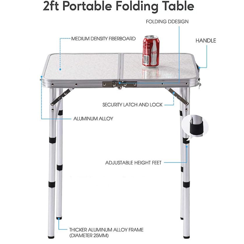YUFIFAIRY folding table small outdoors scene ideal for camping or picnics.