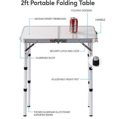 YUFIFAIRY folding table small outdoors scene ideal for camping or picnics.