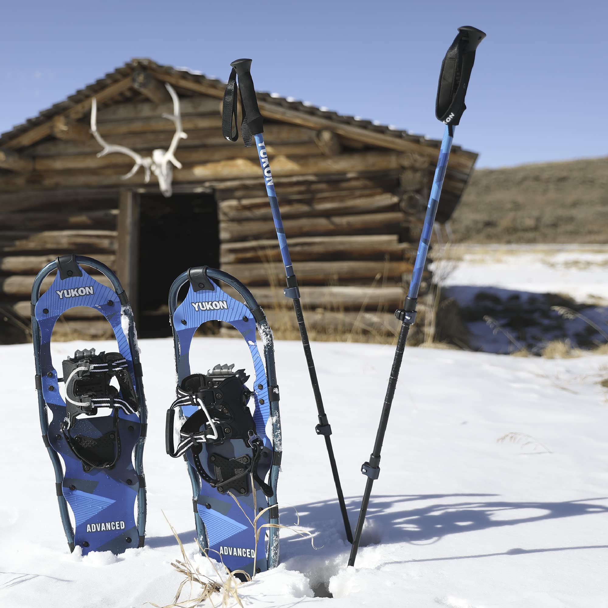 Yukon Charlie's poles include trekking and snow baskets for mixed terrain.