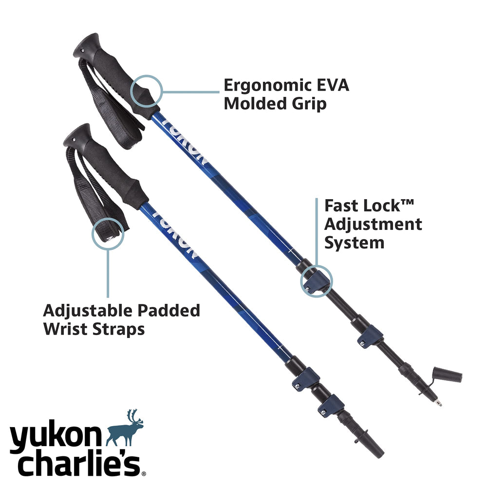 Yukon Charlie's poles extended from 65 cm to 135 cm for versatile setups.