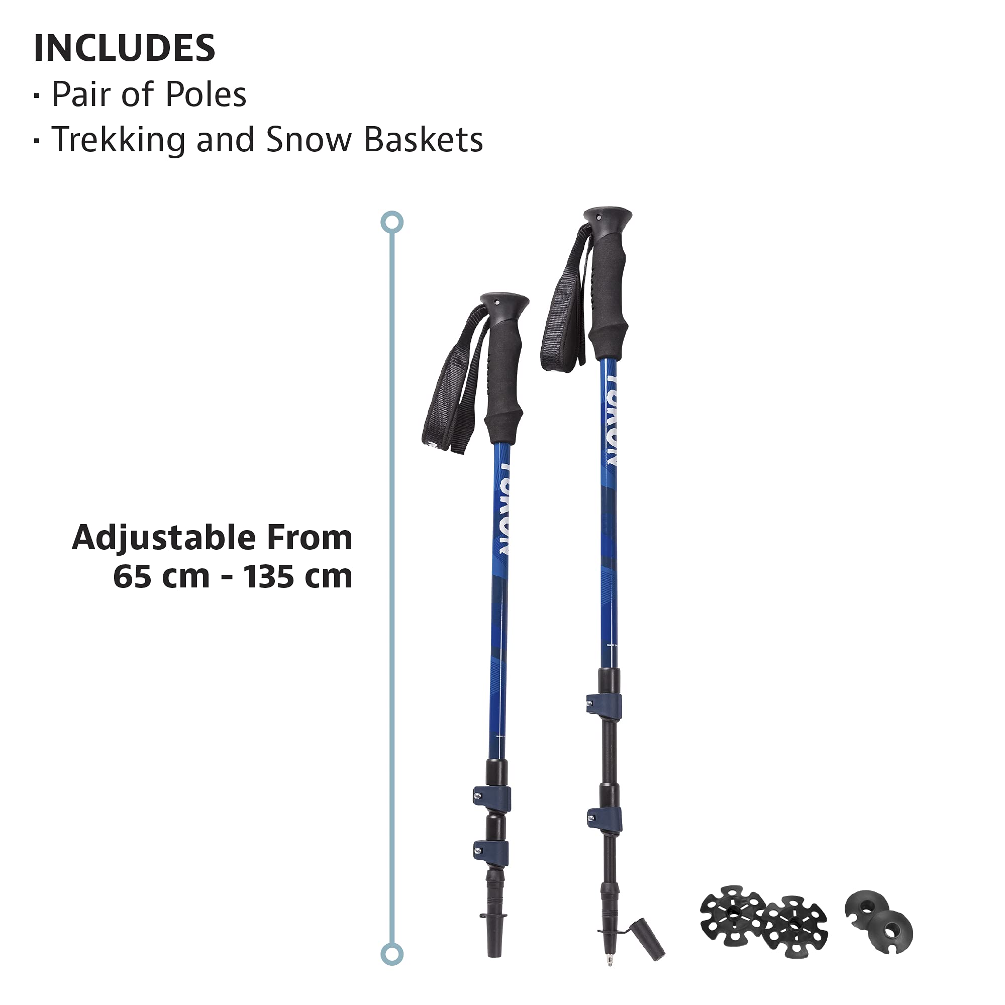 Yukon Charlie's trekking poles with padded wrist straps for secure, adjustable fit.