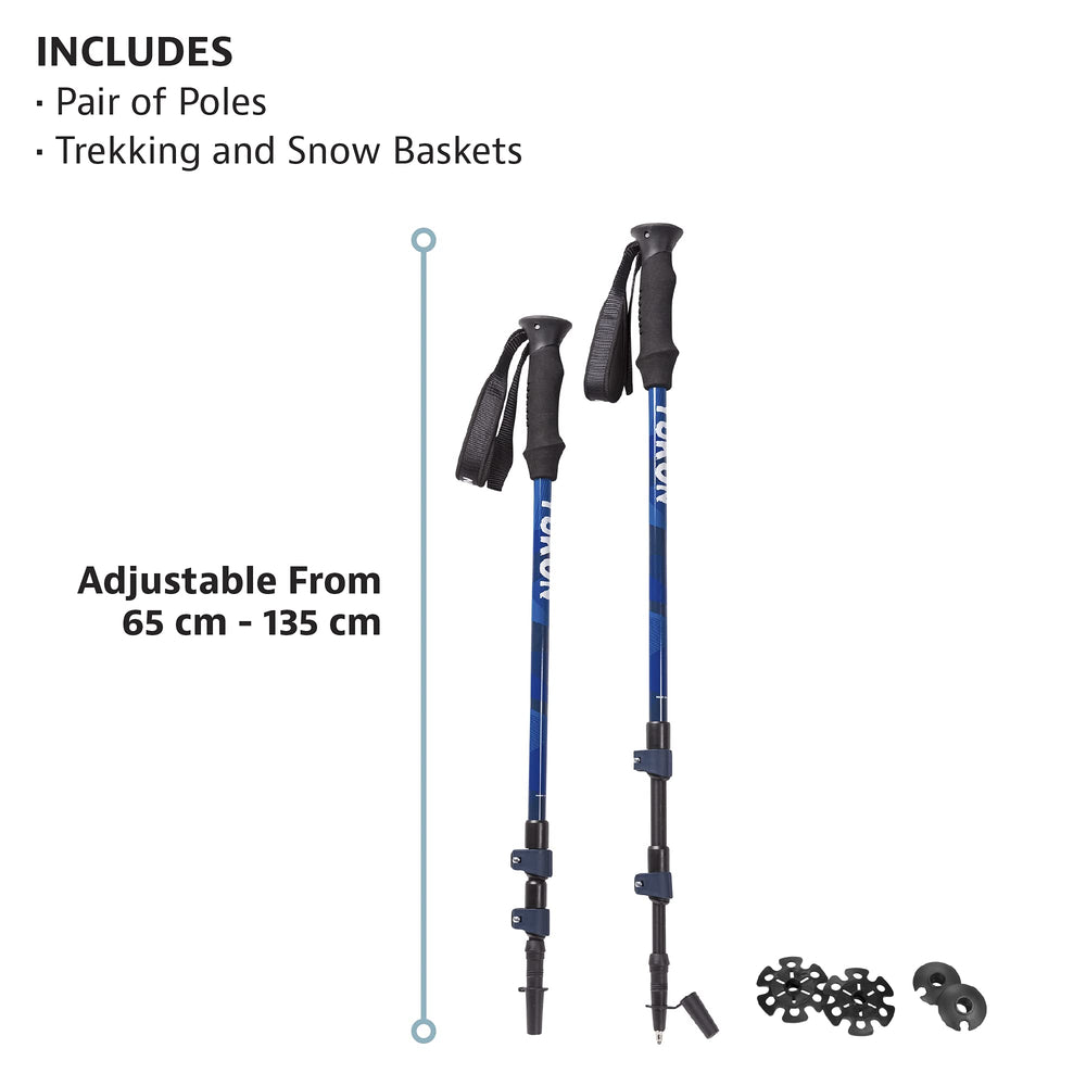 Yukon Charlie's trekking poles with padded wrist straps for secure, adjustable fit.