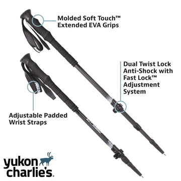 Yukon Charlie's Soft Touch EVA grips provide comfortable control during long hikes