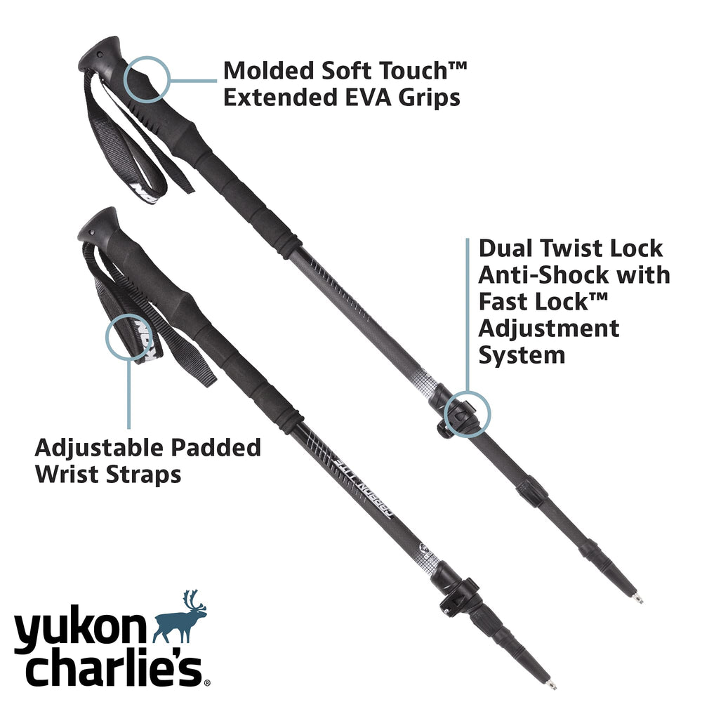 Yukon Charlie's Soft Touch EVA grips provide comfortable control during long hikes