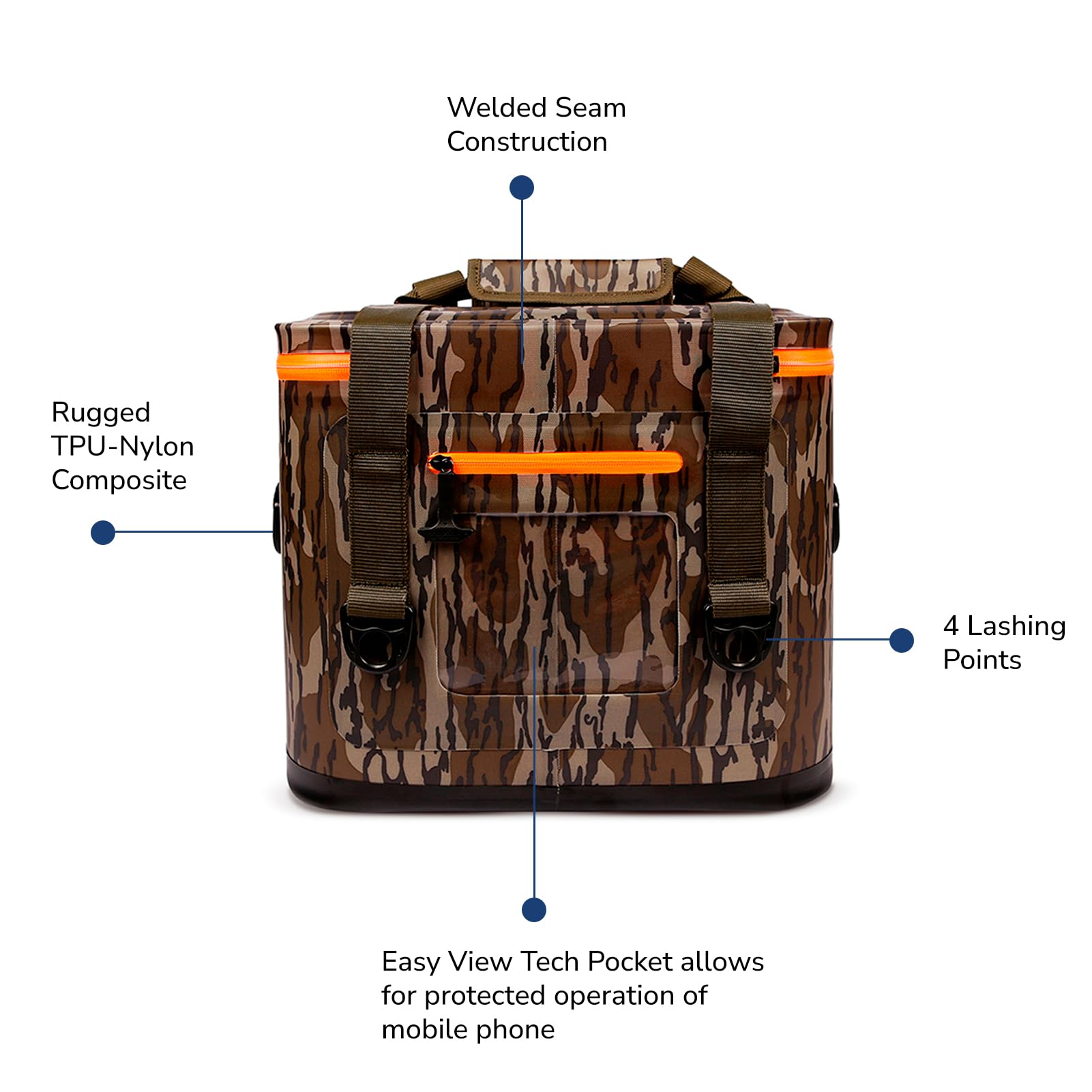Yukon Outfitters 30-Can Tech Cooler bottle opener pocket adds quick beverage access.