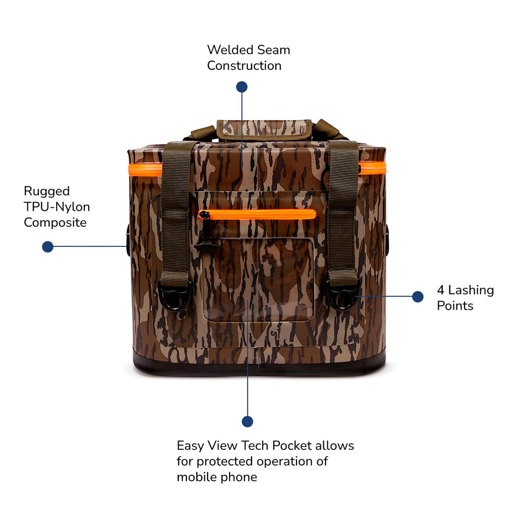 Yukon Outfitters 30-Can Tech Cooler bottle opener pocket adds quick beverage access.