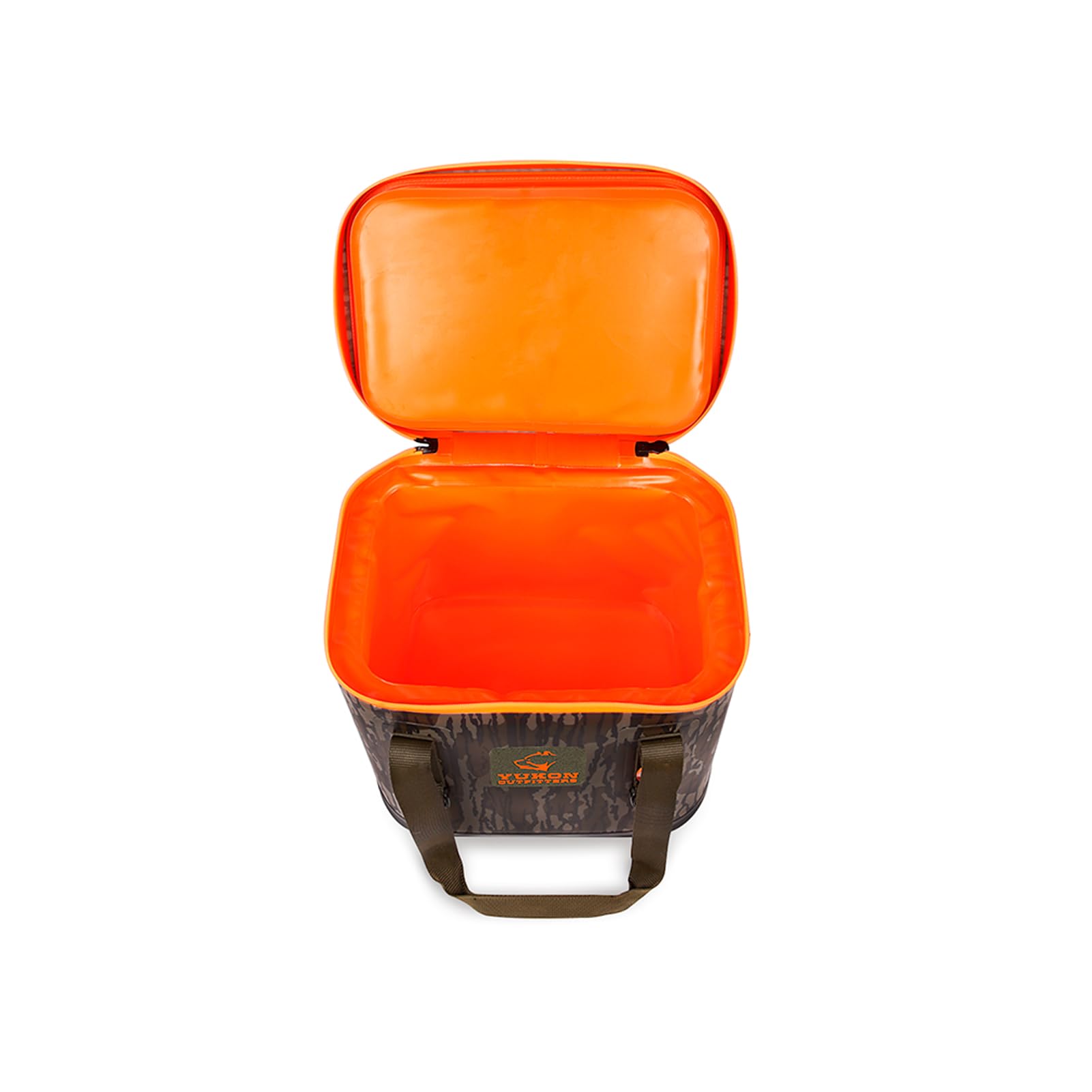 Yukon Outfitters 30-Can Tech Cooler padded handle ready for comfortable carrying.