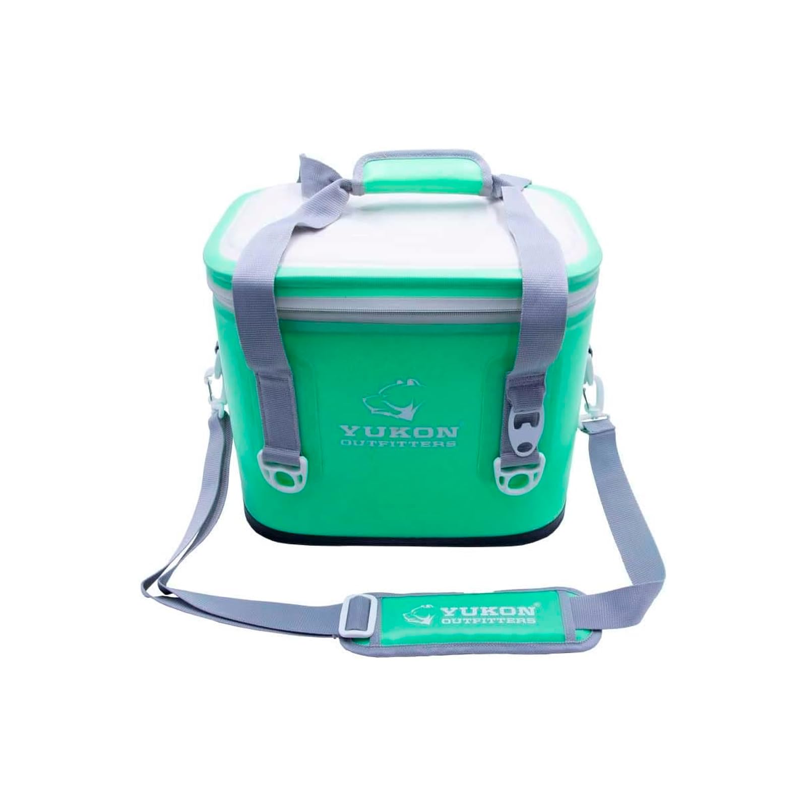 Yukon Outfitters 30-Can Tech Cooler Bag open lid for easy access on the go