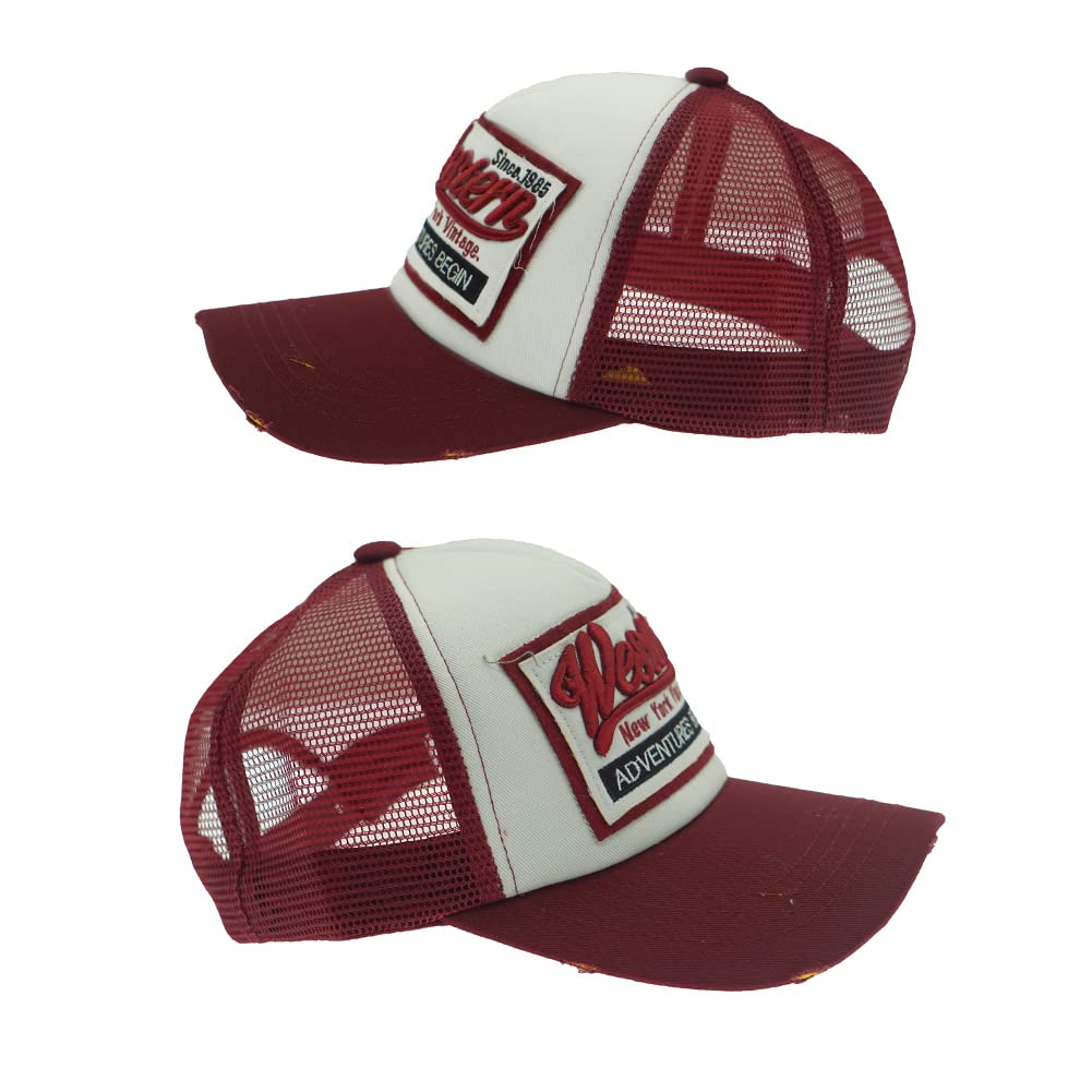YULOONG denim cap with front embroidery for Western-inspired style