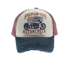 YULOONG Vintage Denim Cap close-up reveals frayed edge and durable stitching
