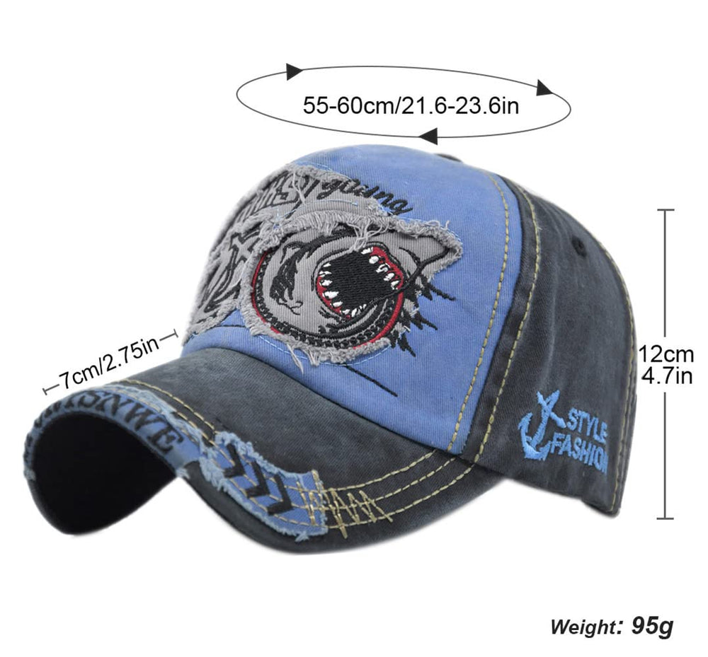 YULOONG shark anchor embroidery cap adds bold detail for urban adventures