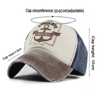 YULOONG washed denim cap with frayed edge for retro flair and everyday comfort.