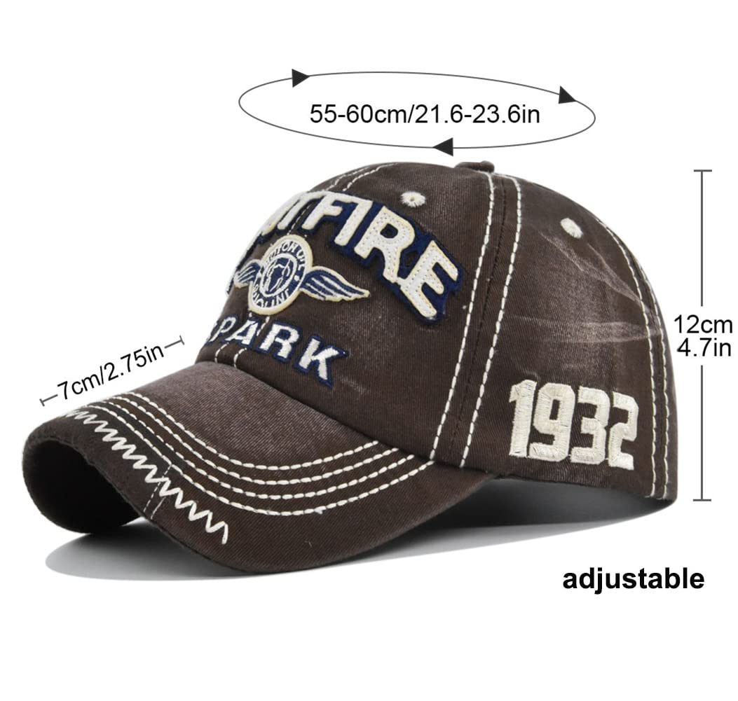 YULOONG washed denim cap featuring frayed edges for retro style