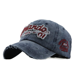 YULOONG vintage baseball cap with Orlando embroidery for outdoor style and sun shade