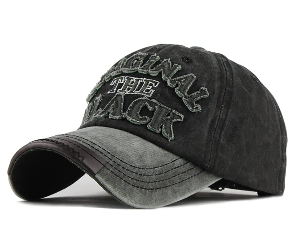 YULOONG vintage cap in washed denim with frayed edge for casual outdoor wear