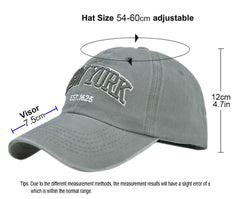 YULOONG washed denim cap front detail showing embroidery and fabric texture.