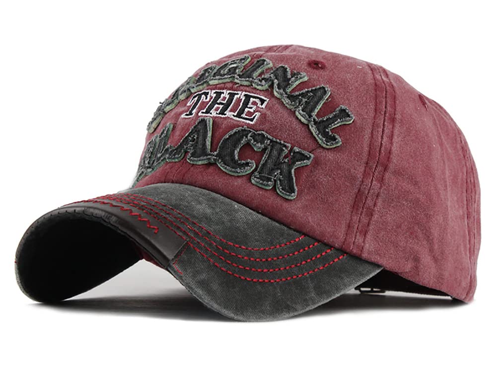 YULOONG vintage denim cap with front embroidery for retro style and sun protection