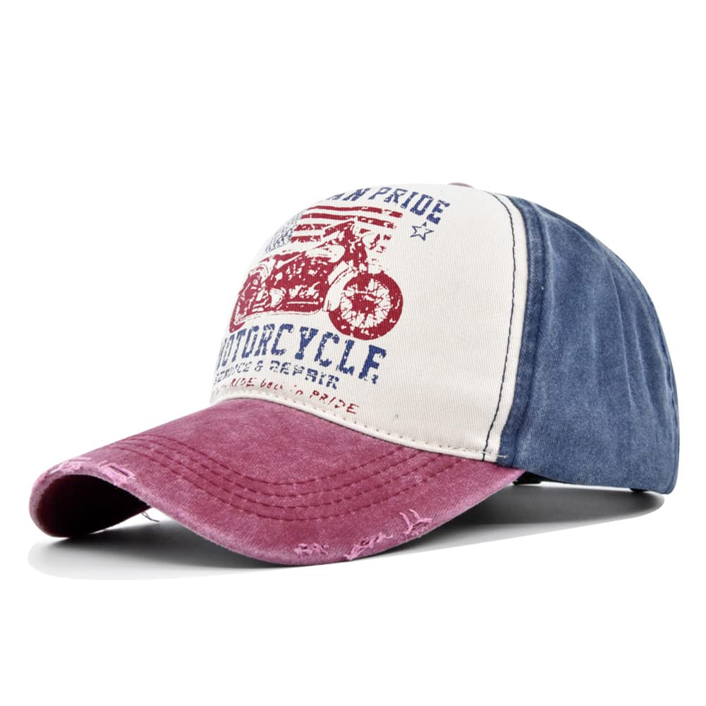 YULOONG vintage denim cap front view for casual streetwear and sun protection.