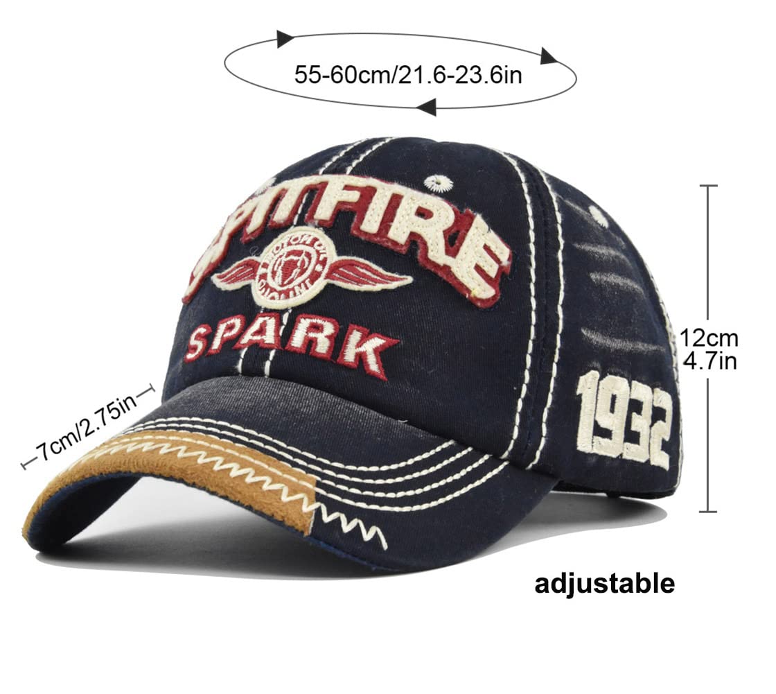 YULOONG washed denim cap with frayed edge adds retro texture.