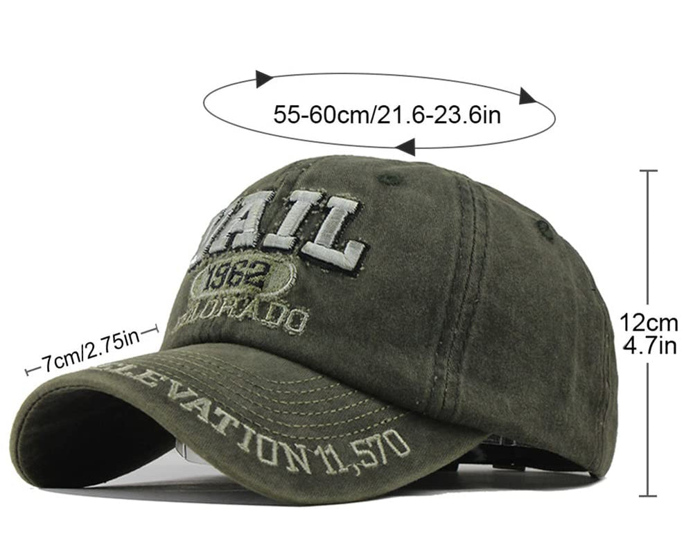 YULOONG washed denim cap with long visor shields eyes outdoors