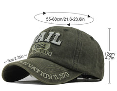 YULOONG washed denim cap with long visor shields eyes outdoors