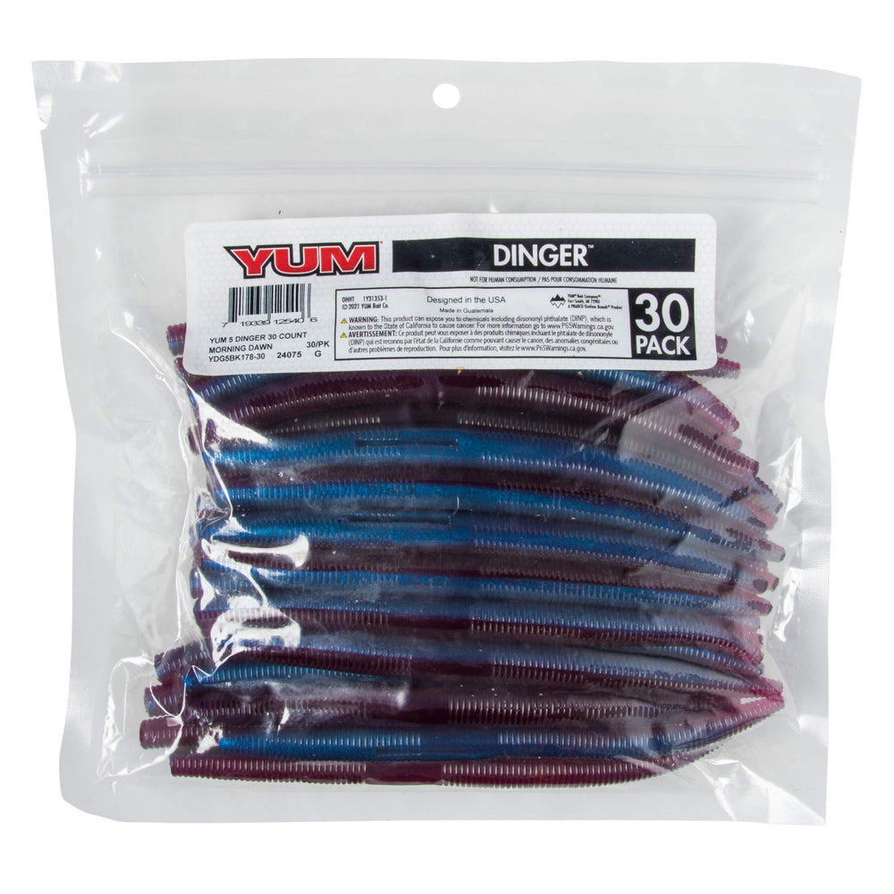 YUM Dinger Morning Dawn 5-inch in bulk for versatile bass rigs