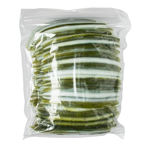 YUM Dinger textured skin highlights lifelike action attractive to pressured bass.