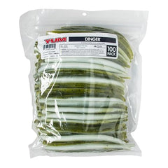 YUM Dinger Watermelon/Pearl Laminate close-up shows the hook-slot design for better hookups.