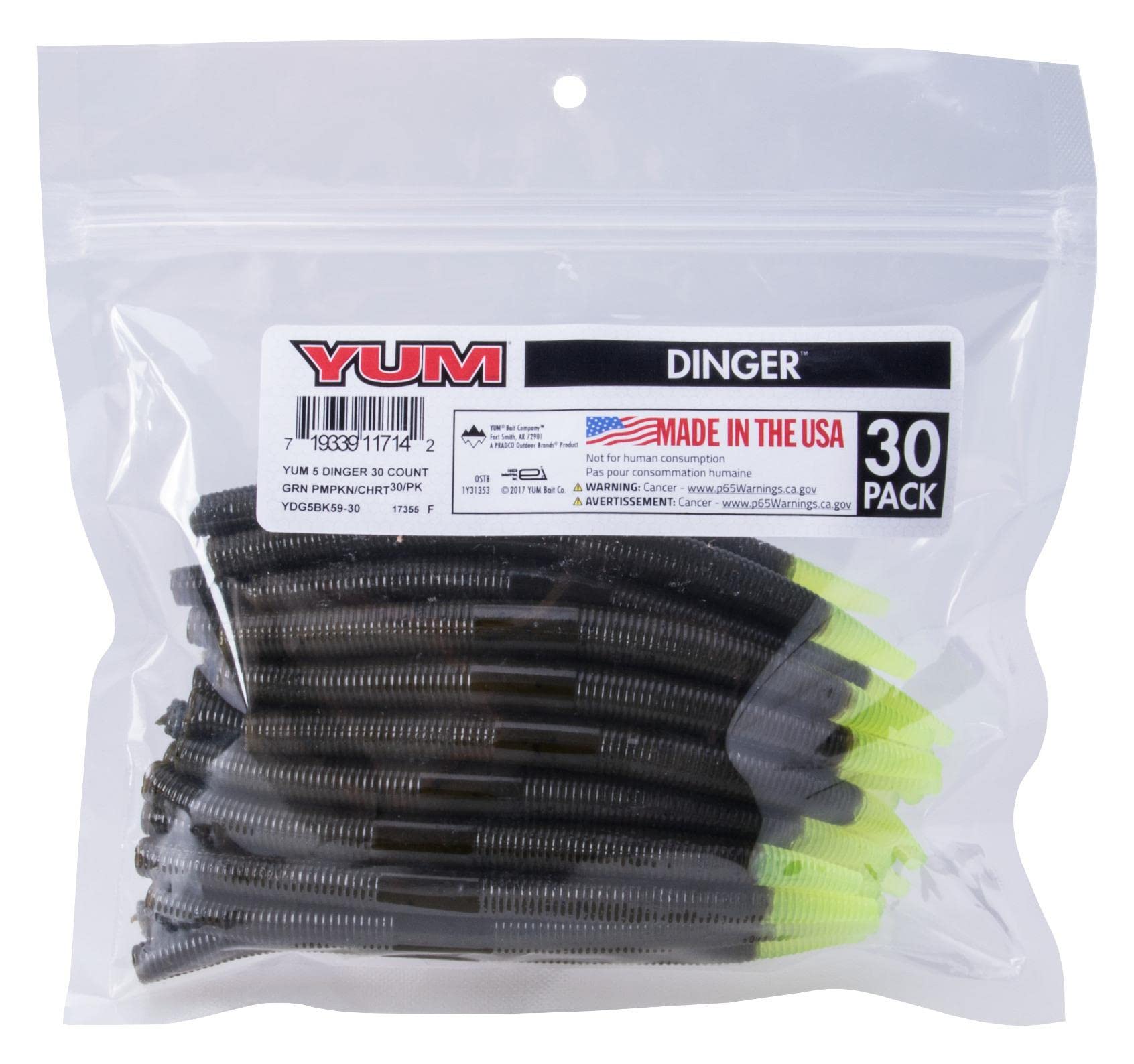 Bass fishing with Yum Dinger soft plastic lure